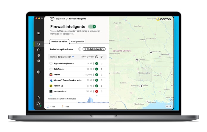 Imagen macbook norton security firewall inteligente.